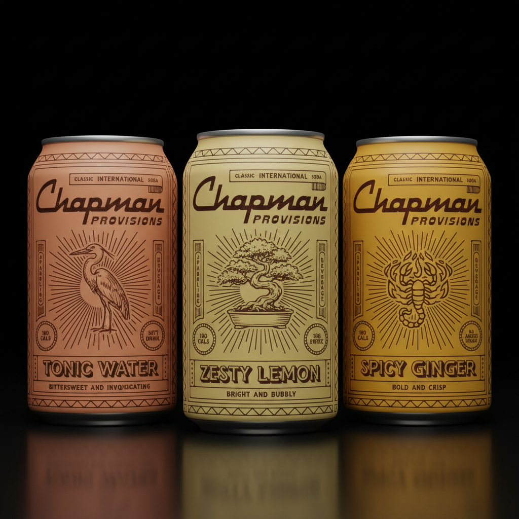 Pangea Restaurant Group — Chapman Provisions house soda lineup: Tonic Water, Zesty Lemon, Spicy Ginger